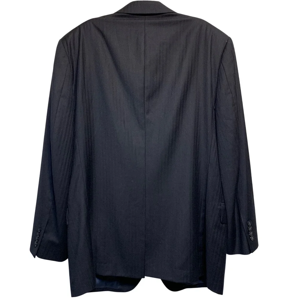 Jos. A. Bank Signature Collection Blazer Size R42 Navy Blue Wool Striped Classic
